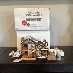 Dept 56 Snow Village SMOKEY MOUNTAIN RETREAT in Box w Light & Magic Smoke TESTED